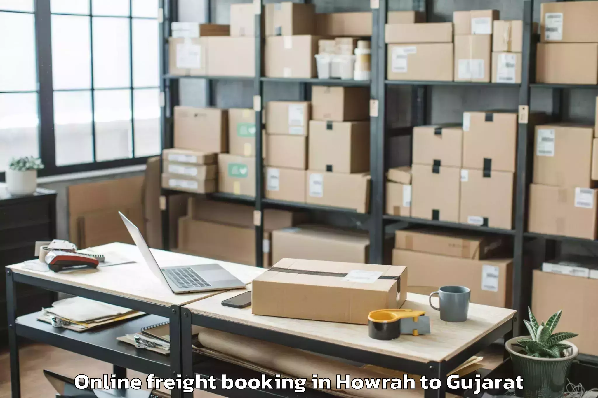 Expert Howrah to Limkheda Online Freight Booking